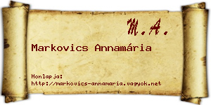 Markovics Annamária névjegykártya