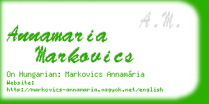 annamaria markovics business card
